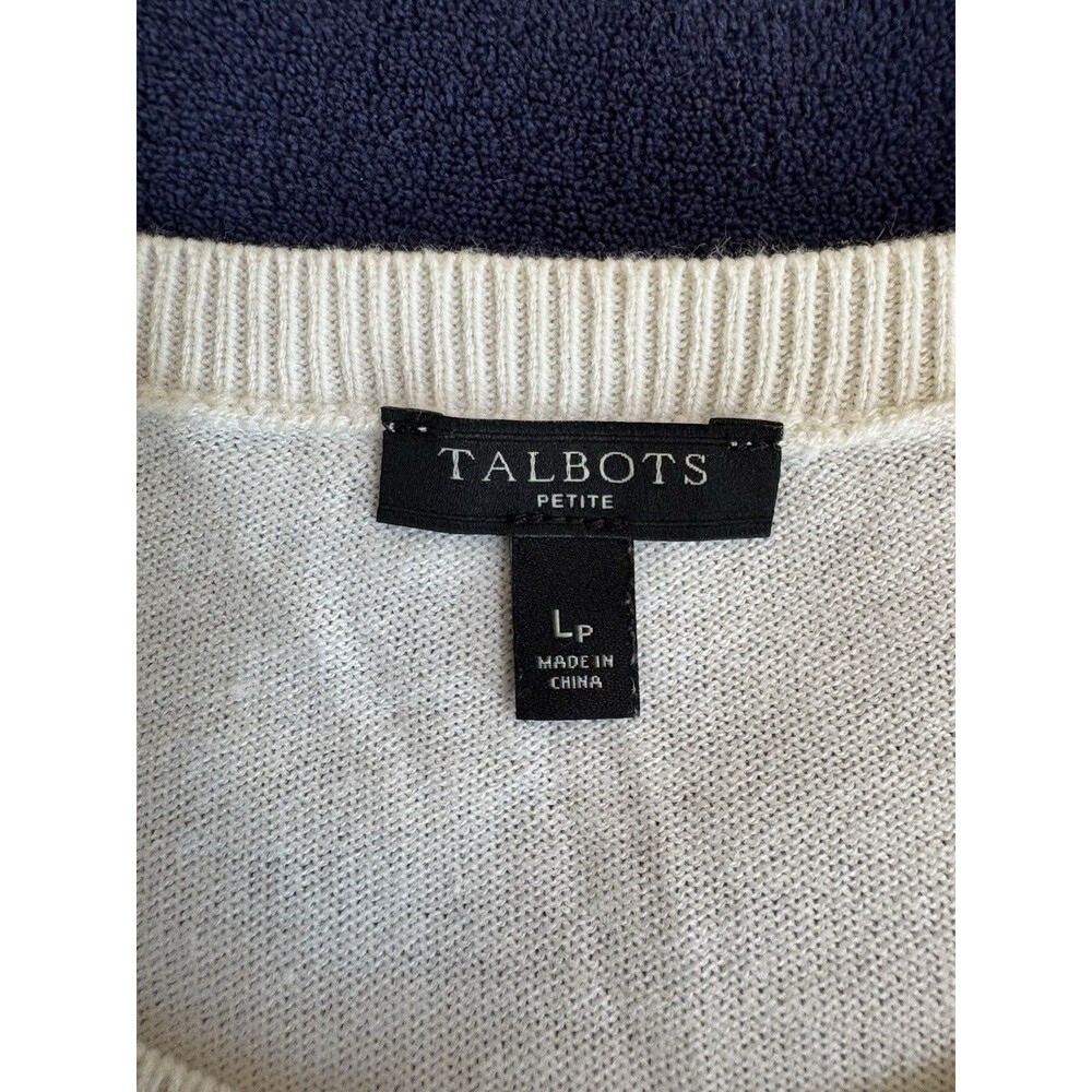 Talbots Cream And Gray Tree Pattern Cardigan - image 2